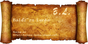 Balázs Lenke névjegykártya