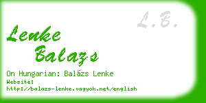 lenke balazs business card