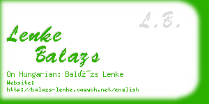 lenke balazs business card